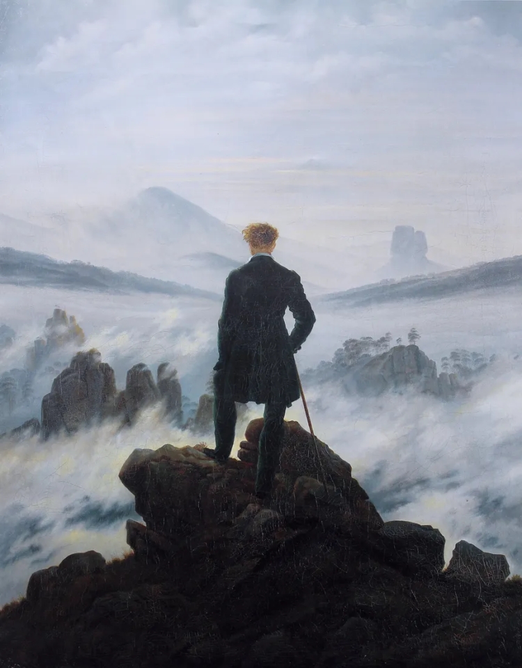 The Wanderer above the sea of Fog' ( ) Caspar David Friedrich